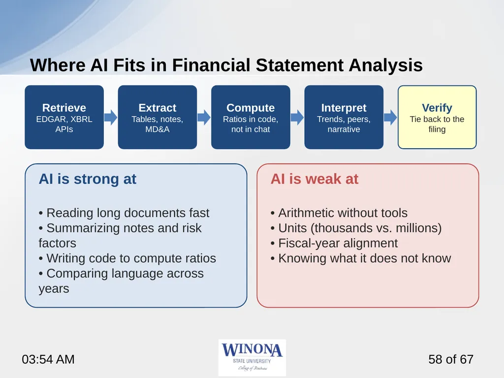 Topic 6: AI and Financial Statements Larry - slide 58 of 67