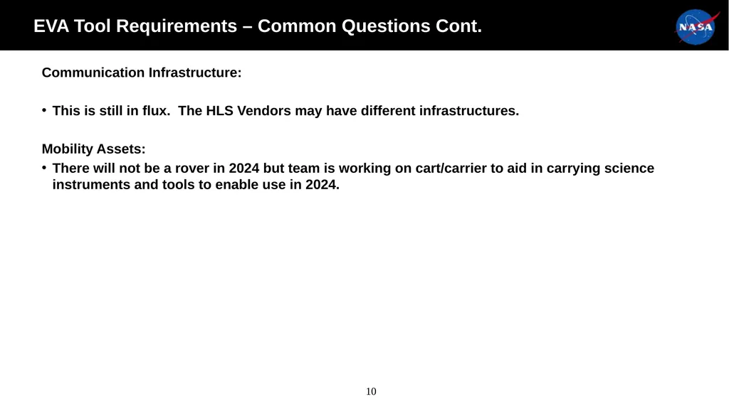 xEVA Compatibility Requirements Tamra George - slide 10 of 26