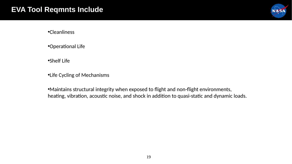 xEVA Compatibility Requirements Tamra George - slide 19 of 26