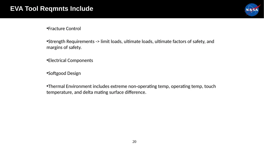 xEVA Compatibility Requirements Tamra George - slide 20 of 26