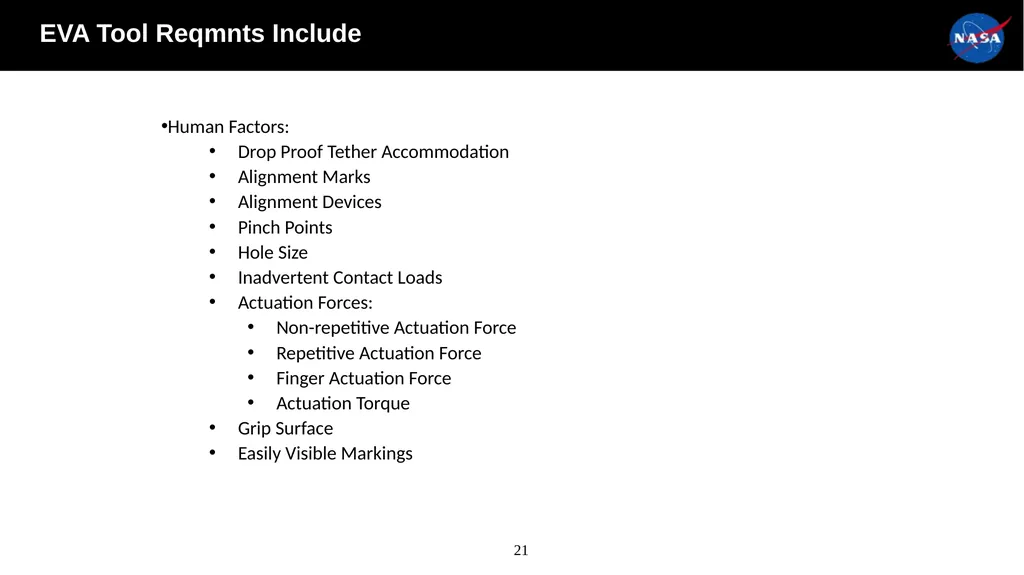 xEVA Compatibility Requirements Tamra George - slide 21 of 26