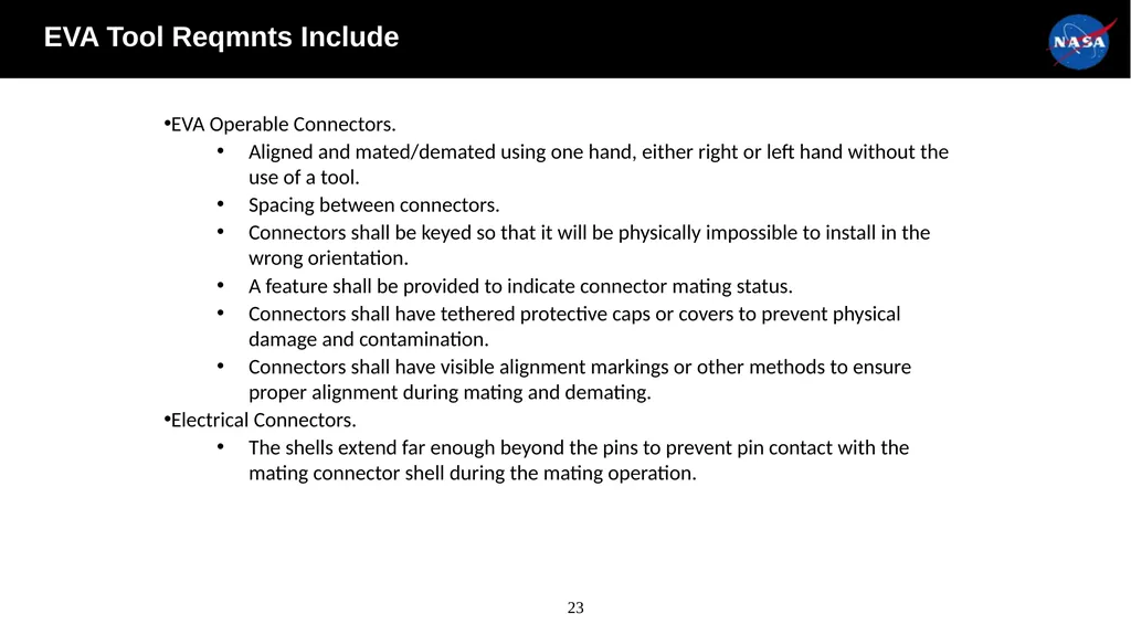 xEVA Compatibility Requirements Tamra George - slide 23 of 26