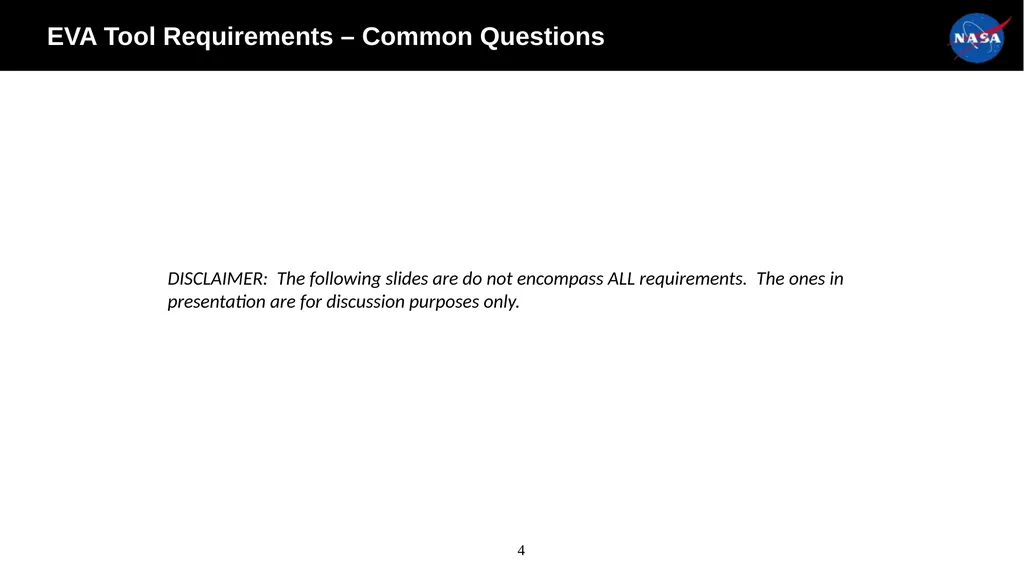 xEVA Compatibility Requirements Tamra George - slide 4 of 26