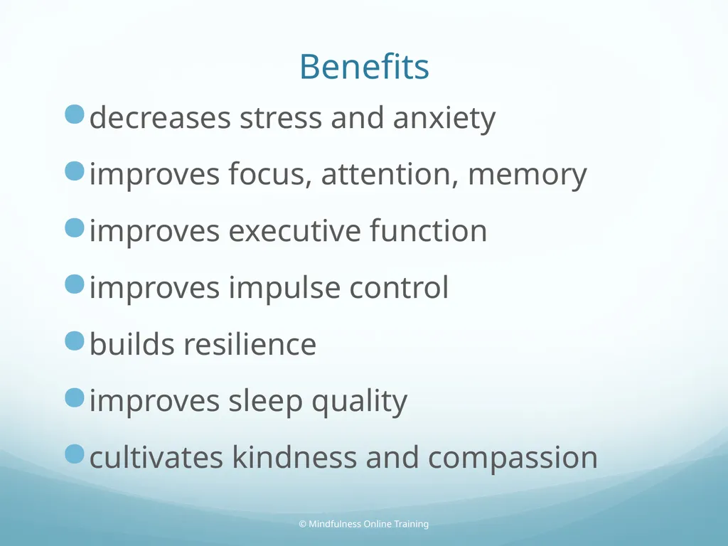 Mindfulness provides a tool for profound life - slide 6 of 103