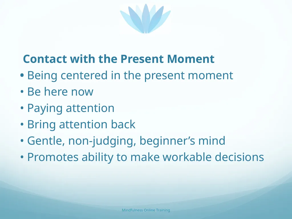 Mindfulness provides a tool for profound life - slide 77 of 103