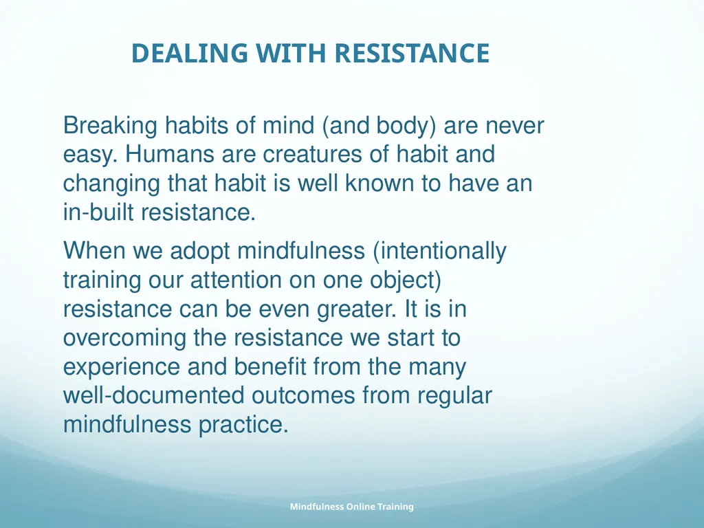Mindfulness provides a tool for profound life - slide 57 of 103