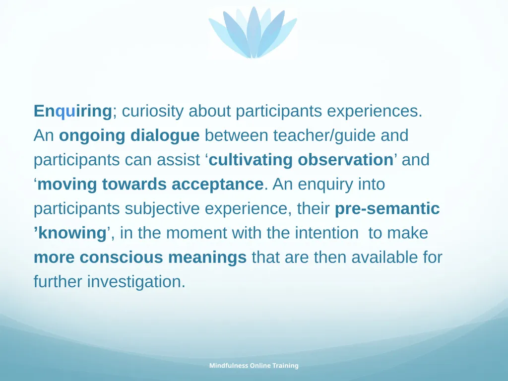 Mindfulness provides a tool for profound life - slide 100 of 103