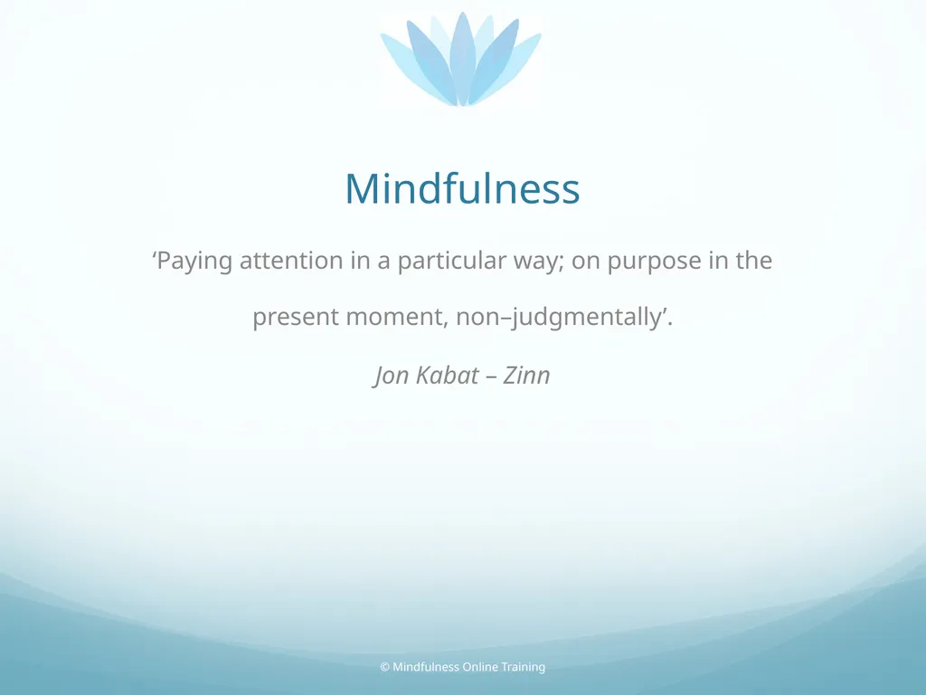 Mindfulness provides a tool for profound life - slide 21 of 103