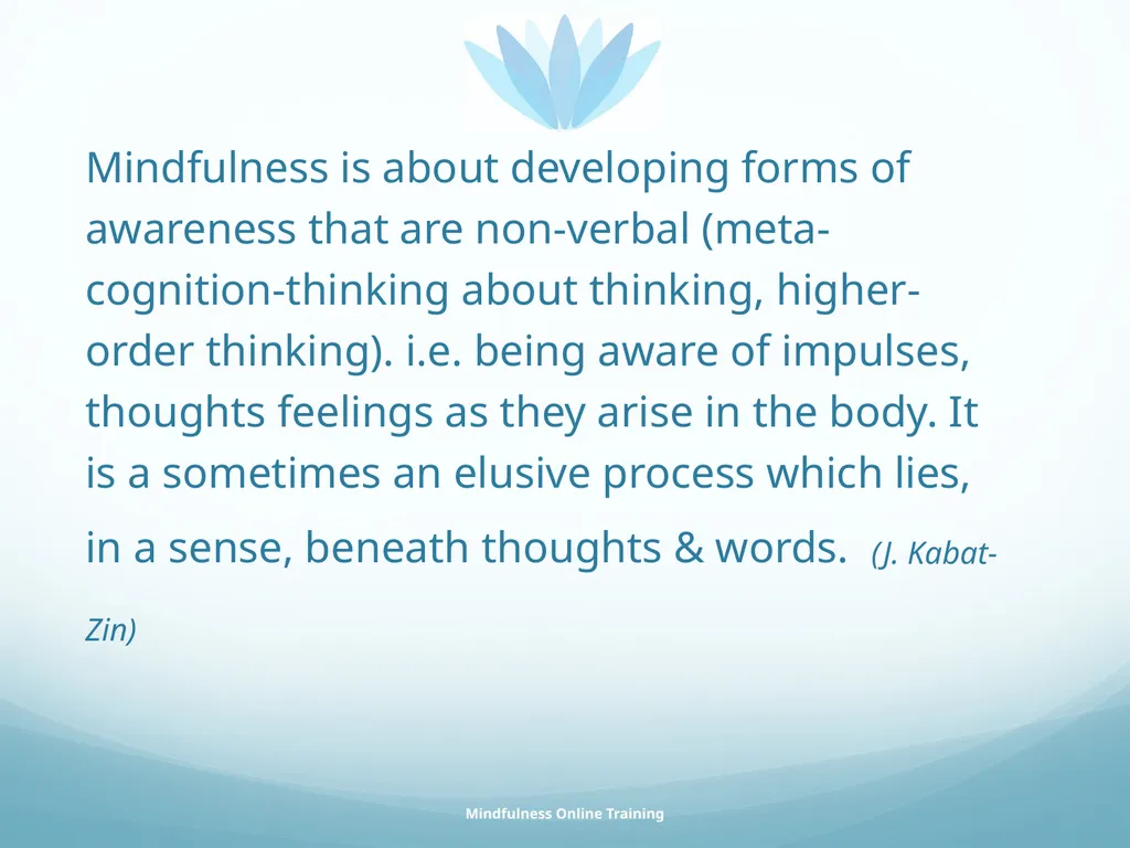 Mindfulness provides a tool for profound life - slide 78 of 103