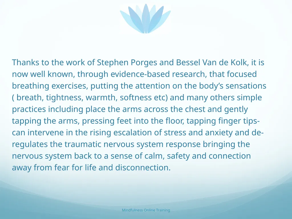 Mindfulness provides a tool for profound life - slide 53 of 103
