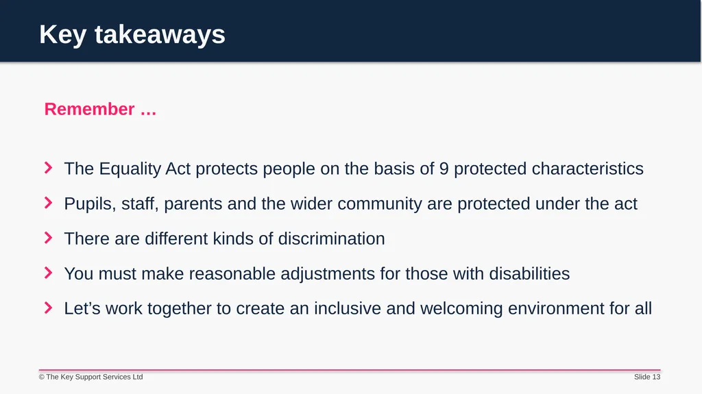 The Equality Act 2010 Staff briefing - slide 13 of 14