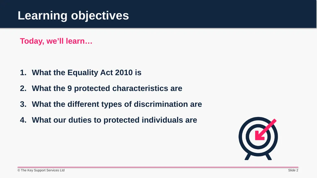 The Equality Act 2010 Staff briefing - slide 2 of 14