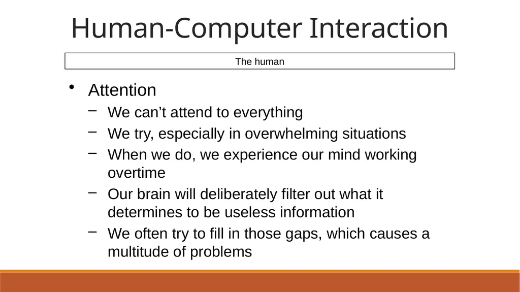 Human-Computer Interaction The Human - slide 12 of 44