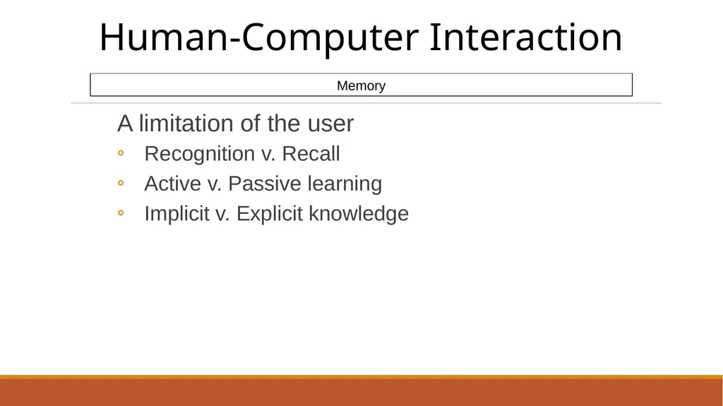 Human-Computer Interaction The Human - slide 21 of 44