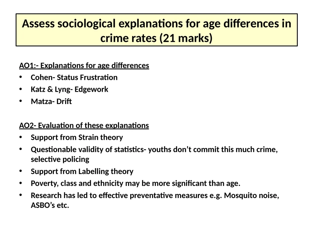 Theories on Crime and Deviance You need to know: - slide 8 of 10