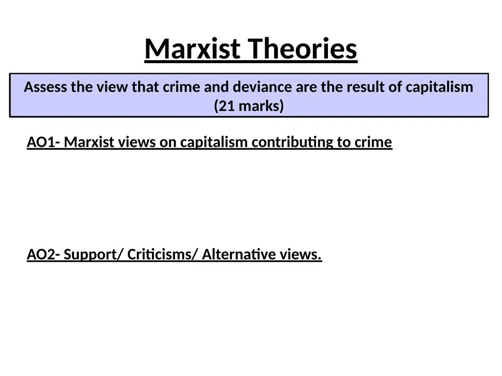 Theories on Crime and Deviance You need to know: - slide 5 of 10