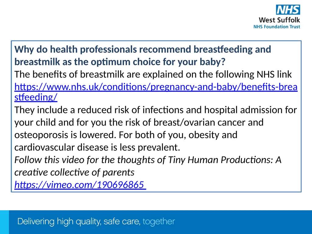Infant Feeding Workshop Welcome Infant Feeding - slide 4 of 21