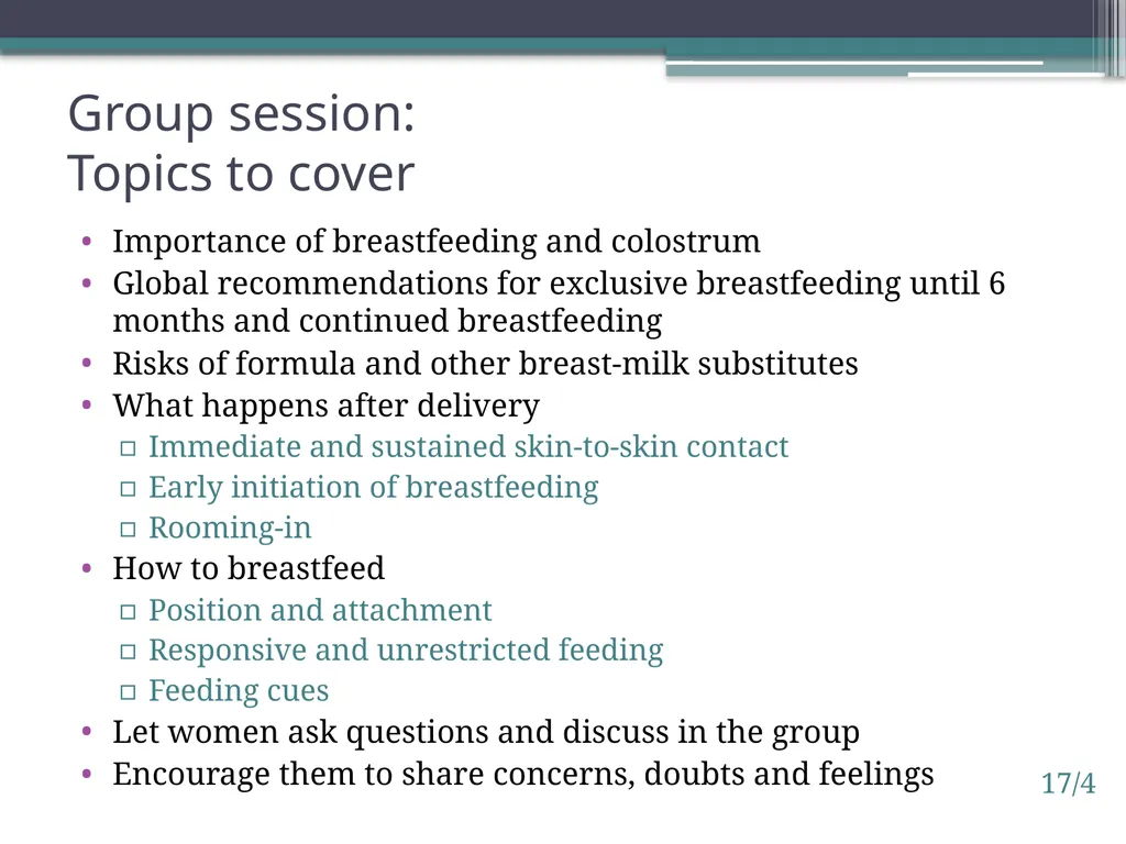 Session 17. Antenatal preparation for - slide 4 of 6