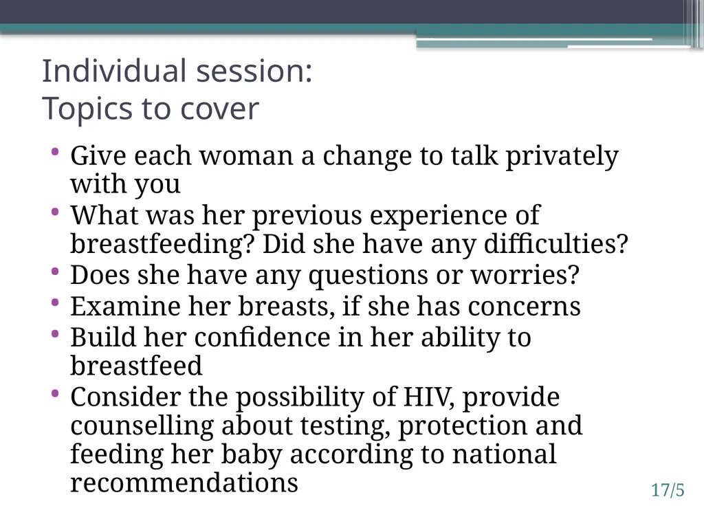 Session 17. Antenatal preparation for - slide 5 of 6