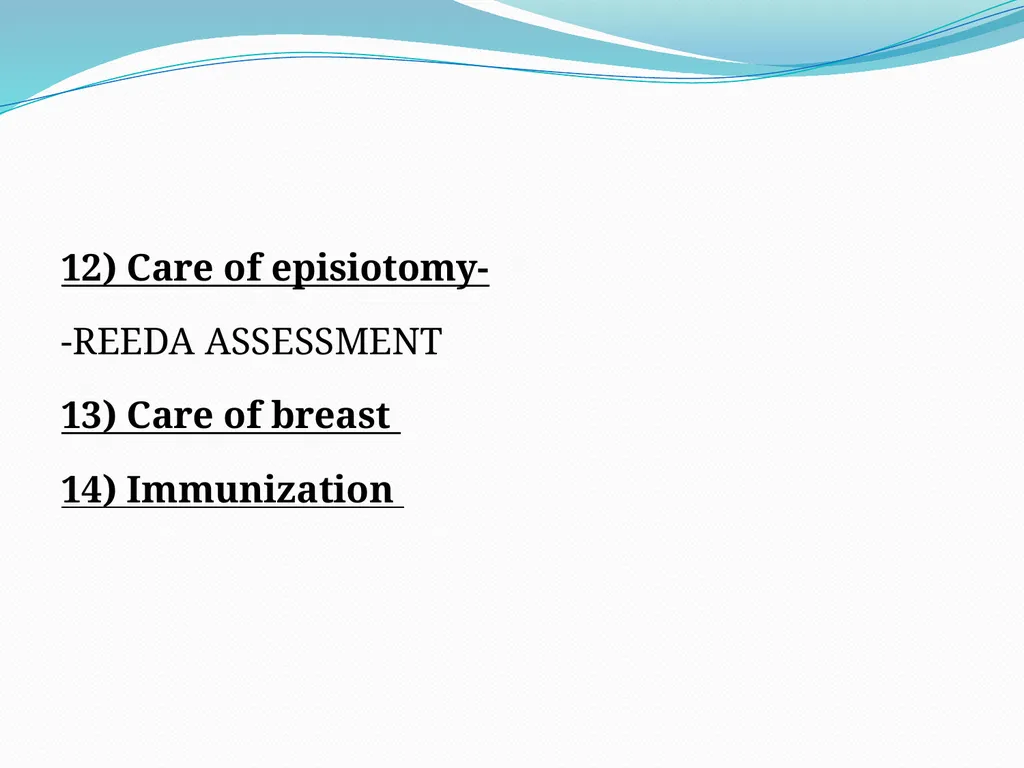 MANAGEMENT OF NORMAL PUERPERIUM Mrs. Preeti - slide 7 of 42