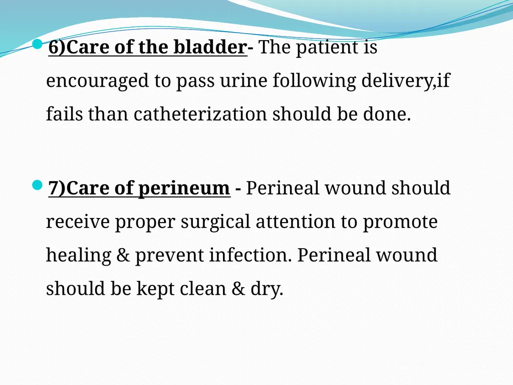 MANAGEMENT OF NORMAL PUERPERIUM Mrs. Preeti - slide 5 of 42