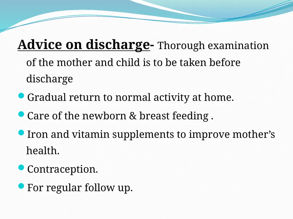 MANAGEMENT OF NORMAL PUERPERIUM Mrs. Preeti - slide 9 of 42
