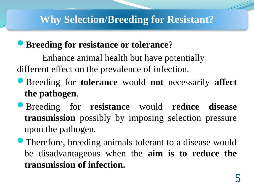 Introduction to Breeding for Disease Resistance - slide 5 of 16