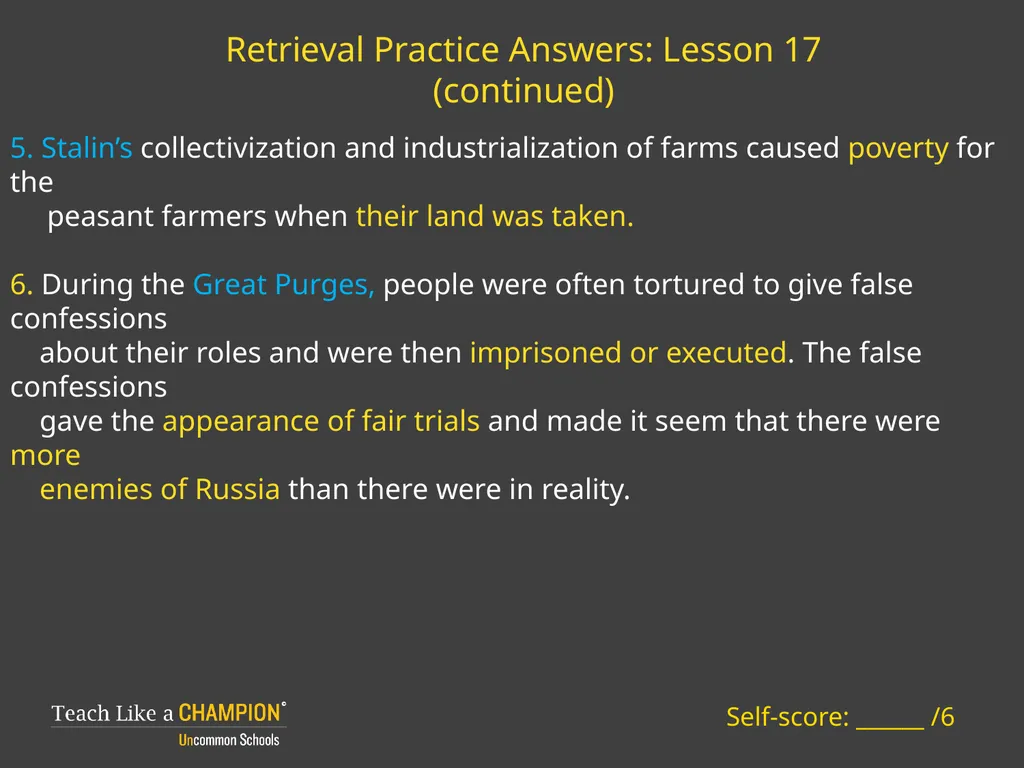 Retrieval Practice Animal Farm Retrieval Practice: - slide 14 of 20