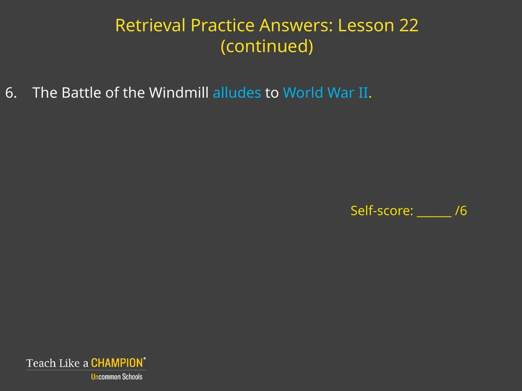 Retrieval Practice Animal Farm Retrieval Practice: - slide 20 of 20
