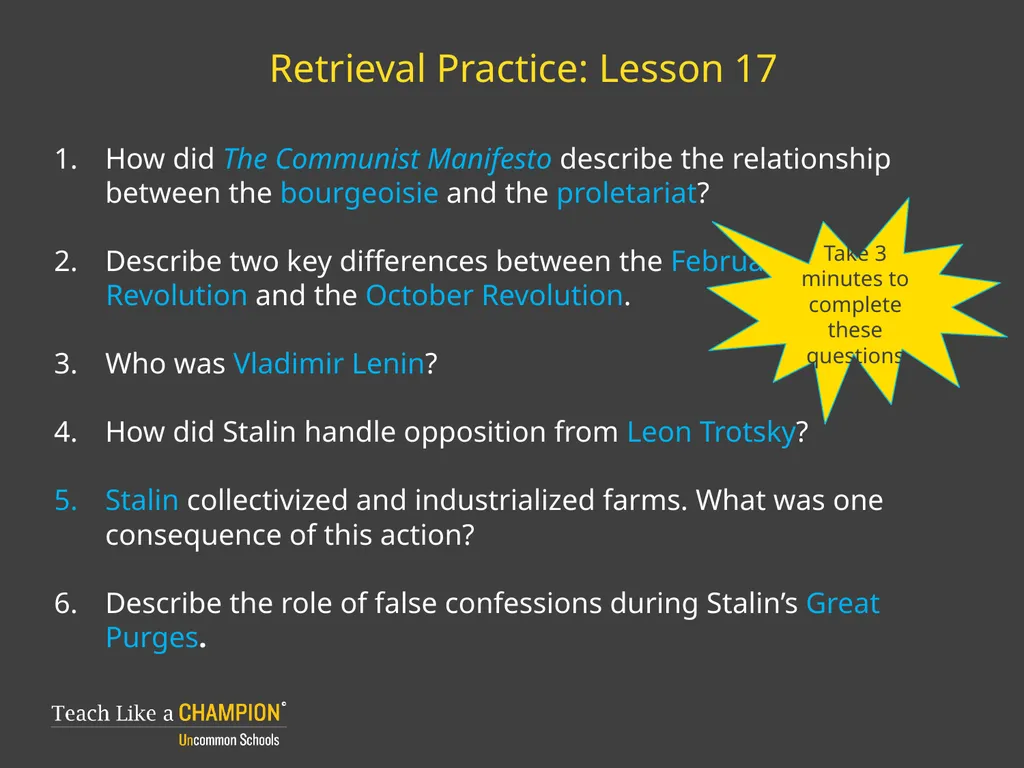 Retrieval Practice Animal Farm Retrieval Practice: - slide 12 of 20