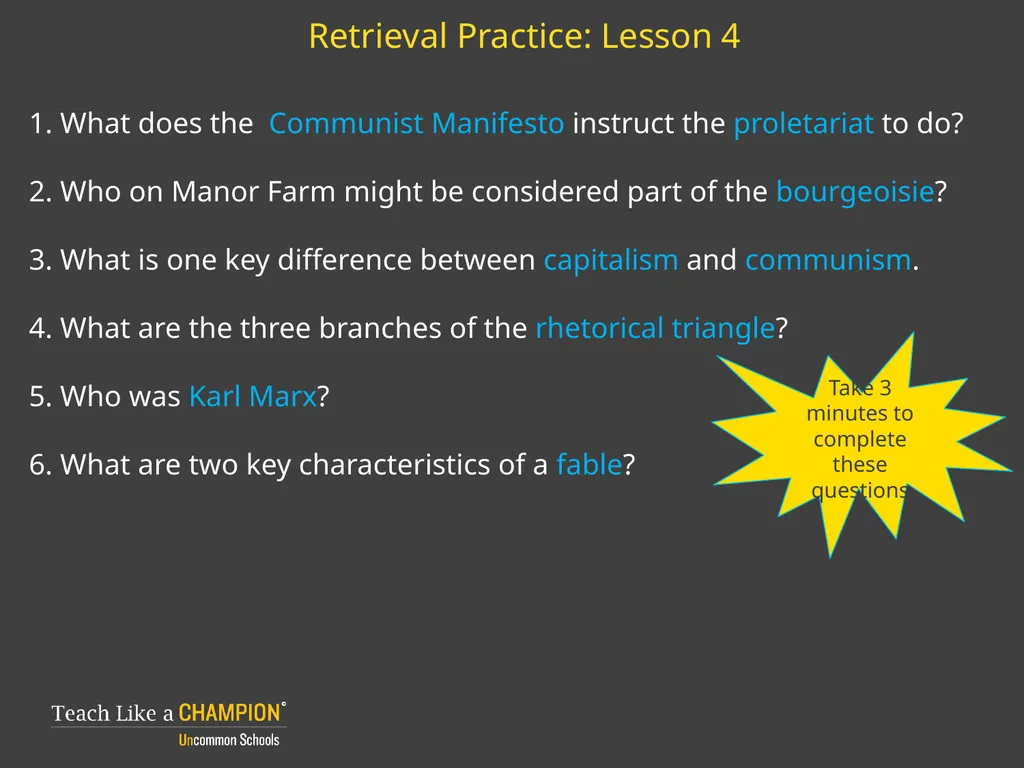 Retrieval Practice Animal Farm Retrieval Practice: - slide 2 of 20
