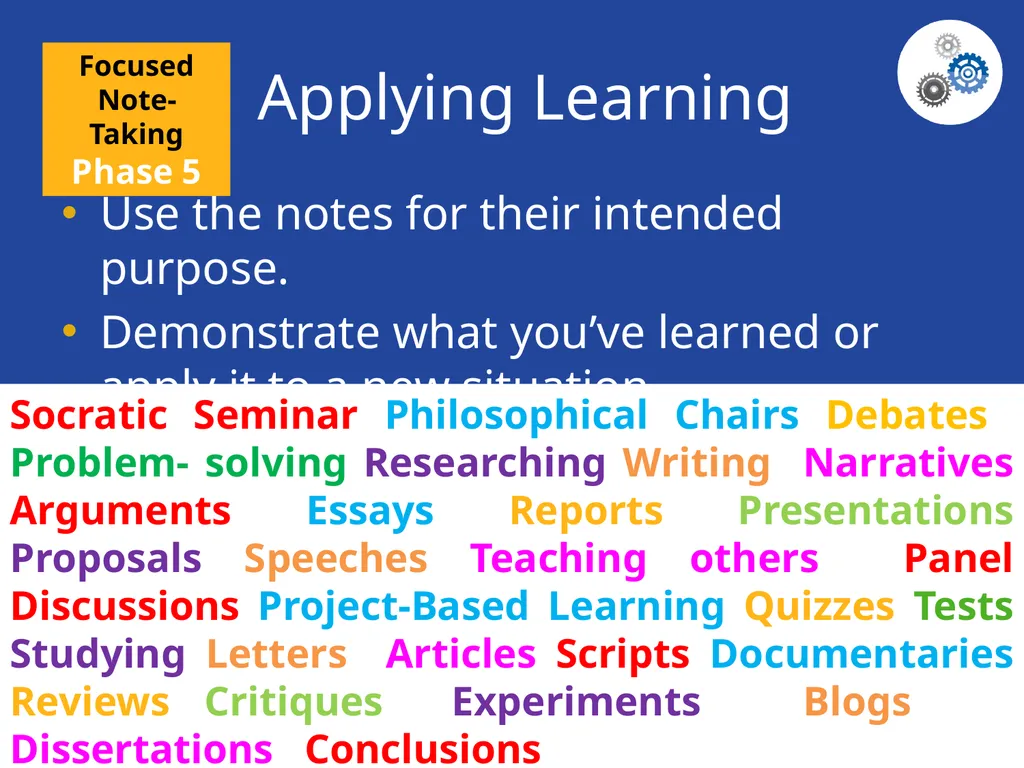 Focused Note-Taking Five Steps to Success Purpose - slide 11 of 19