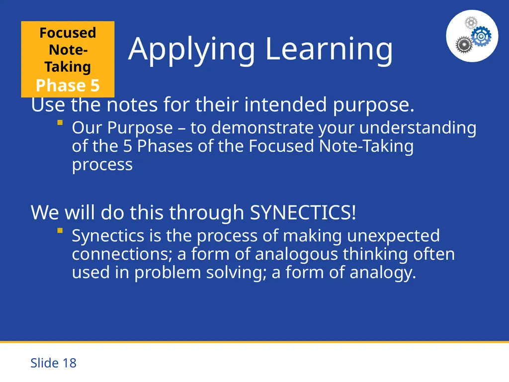 Focused Note-Taking Five Steps to Success Purpose - slide 18 of 19