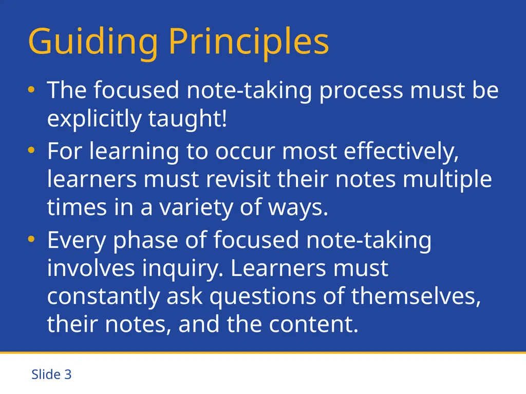 Focused Note-Taking Five Steps to Success Purpose - slide 3 of 19