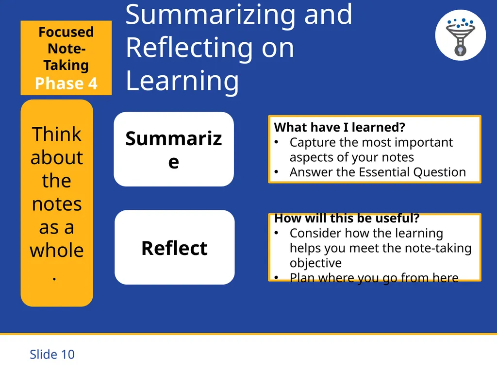 Focused Note-Taking Five Steps to Success Purpose - slide 10 of 19