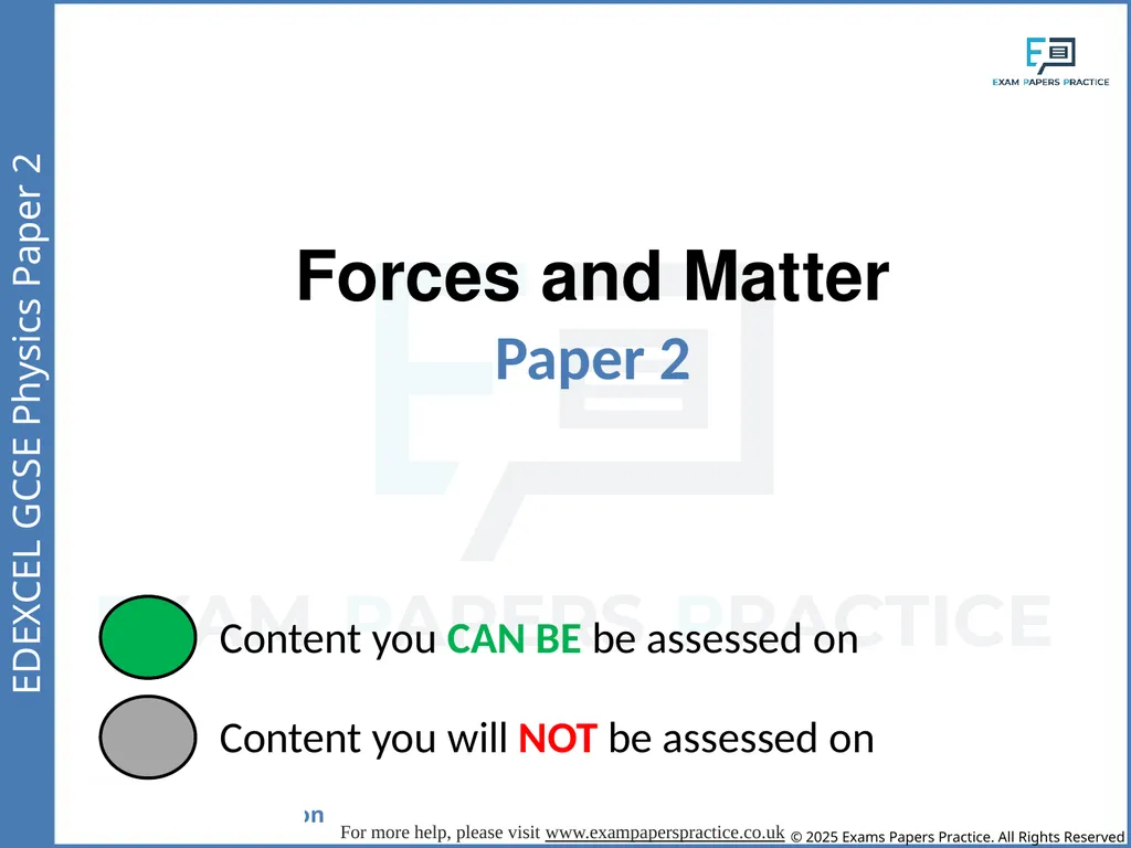 Forces and Matter Paper 2 If you applied a force - slide 1 of 33