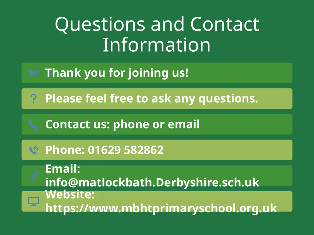 Parents' Information Session for New Starters - slide 21 of 21
