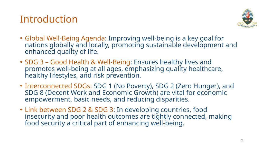 Exploring the Link Between Food Security and - slide 2 of 14