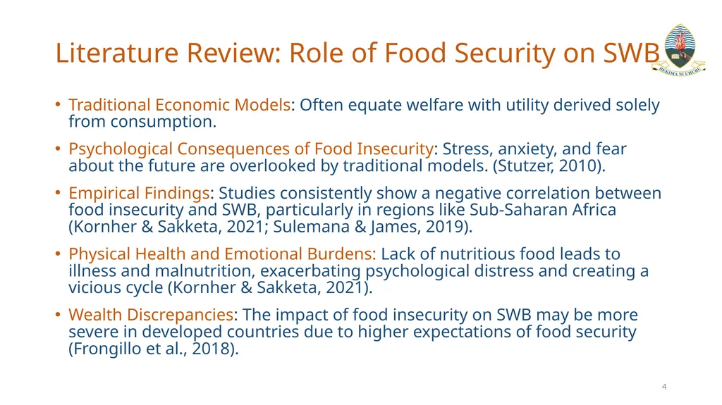 Exploring the Link Between Food Security and - slide 4 of 14