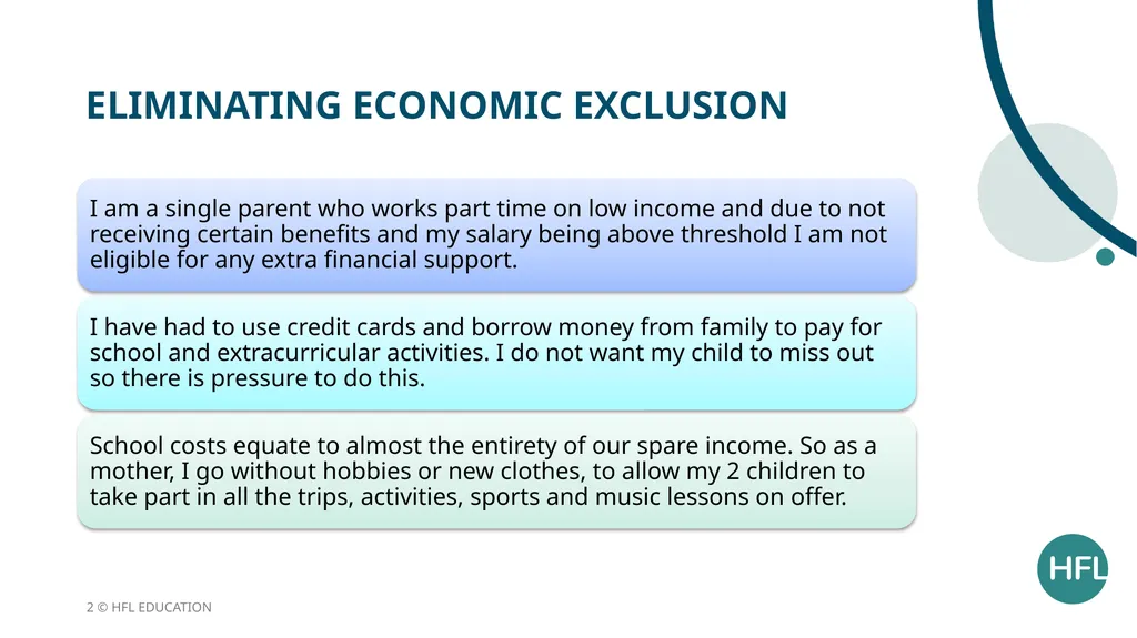 HFL Education Briefing: Socio-economic - slide 2 of 22