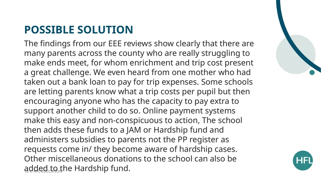 HFL Education Briefing: Socio-economic - slide 18 of 22