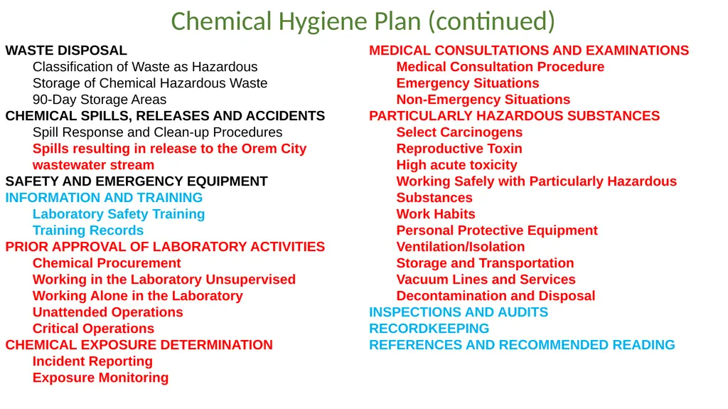 LABORATORY SAFETY TRAINING UVU College of Science - slide 8 of 46