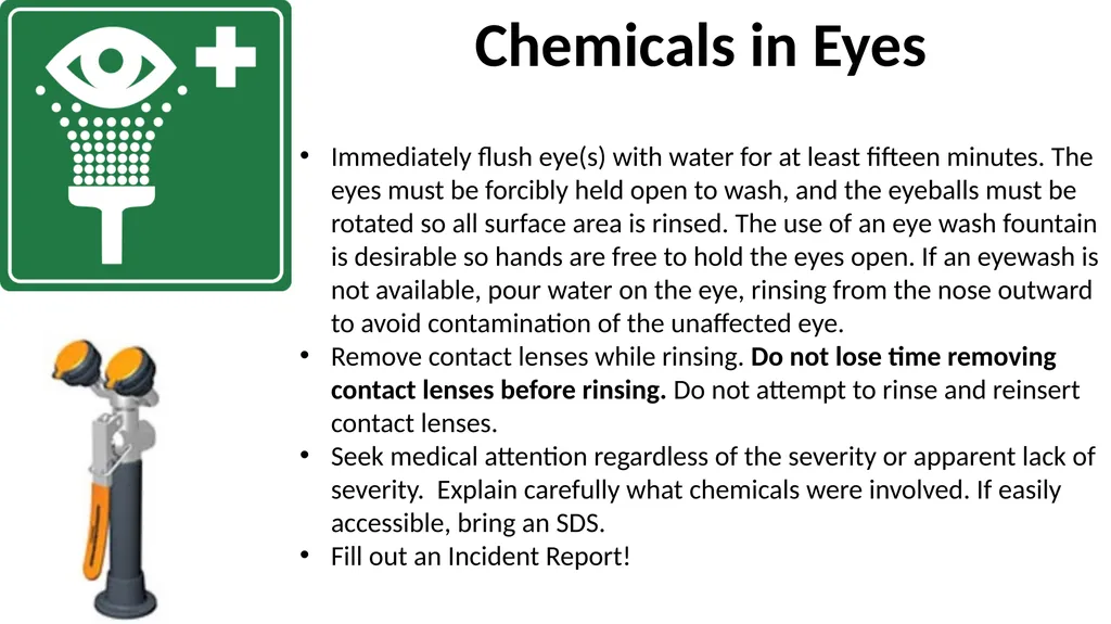 LABORATORY SAFETY TRAINING UVU College of Science - slide 40 of 46