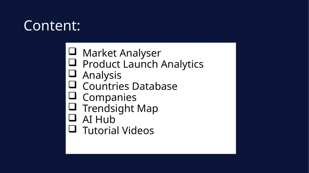 Consumer Intelligence Centre How to Guide Content: - slide 2 of 59