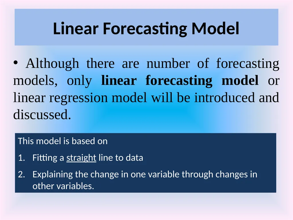 Numeracy and Data Analysis Forecasting Forecasting - slide 9 of 23