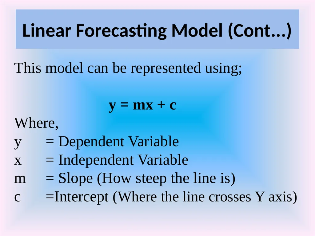 Numeracy and Data Analysis Forecasting Forecasting - slide 10 of 23