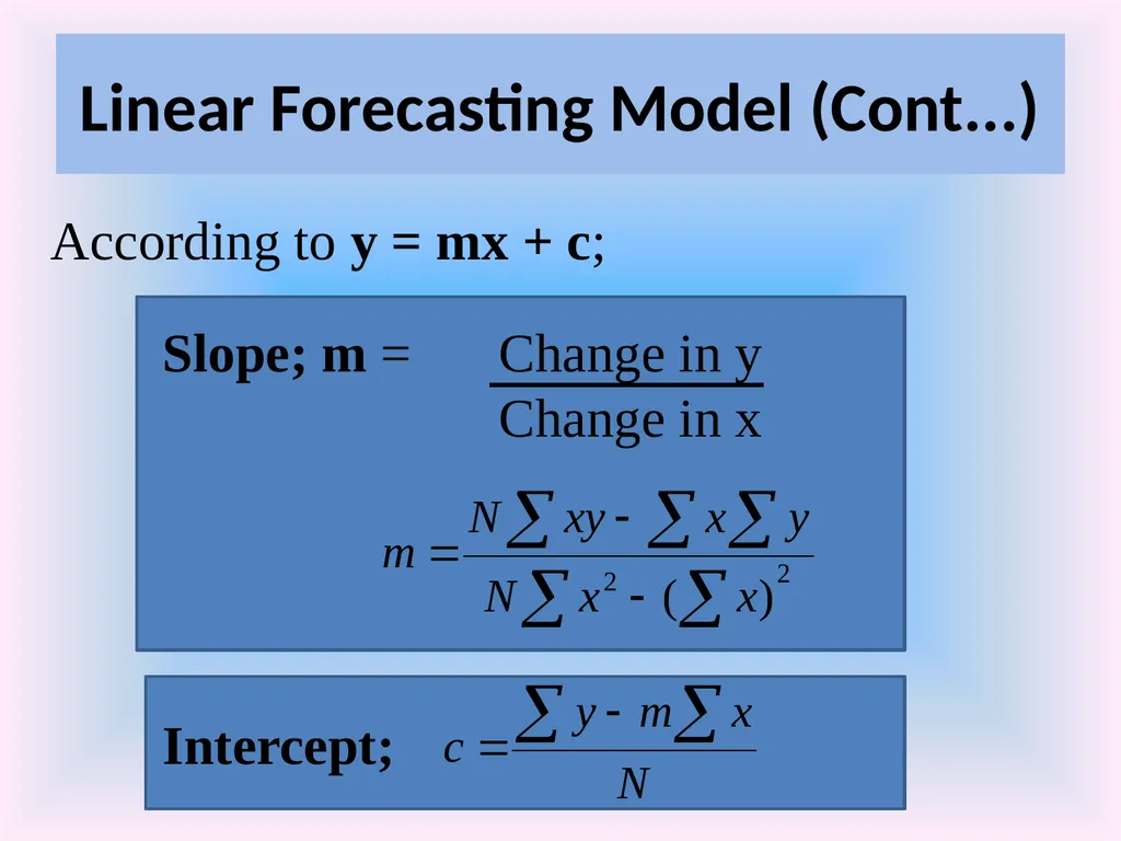 Numeracy and Data Analysis Forecasting Forecasting - slide 12 of 23
