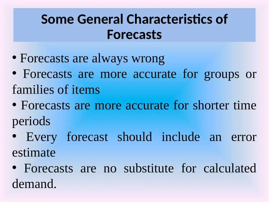 Numeracy and Data Analysis Forecasting Forecasting - slide 6 of 23