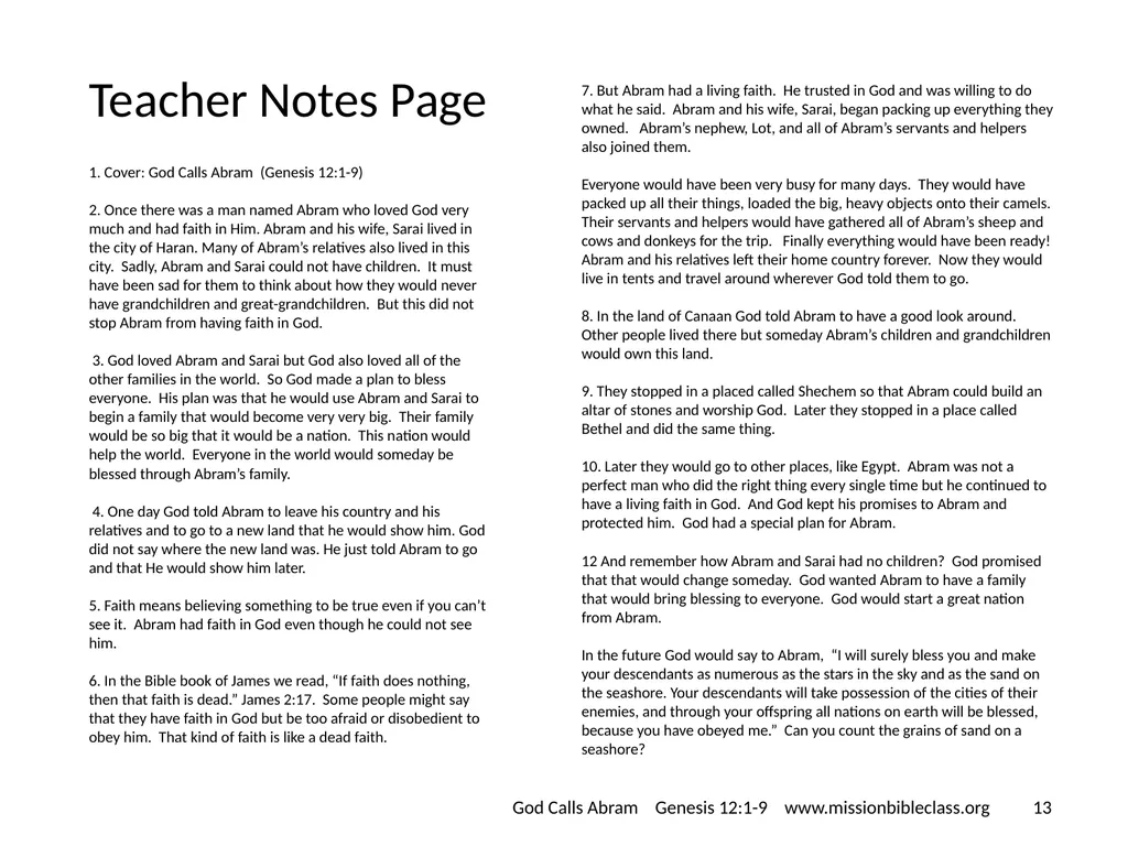 www.missionbibleclass.org ‹#› God Calls Abram - slide 13 of 14