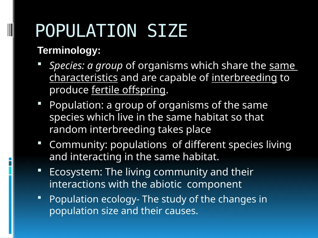 ENVIRONMENTAL STUDIES POPULATION ECOLOGY - slide 2 of 43